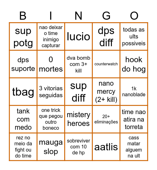 overwatch 2026 Bingo Card