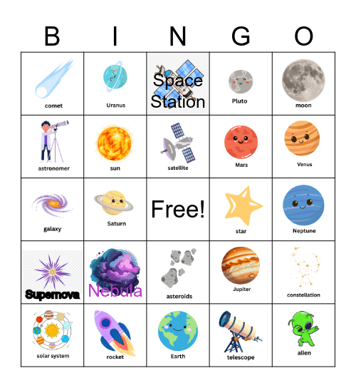 SPACE Bingo Card