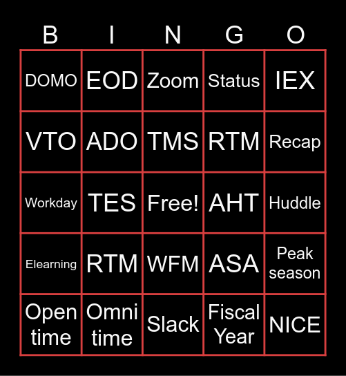 WFM Hunger Games Bingo Card