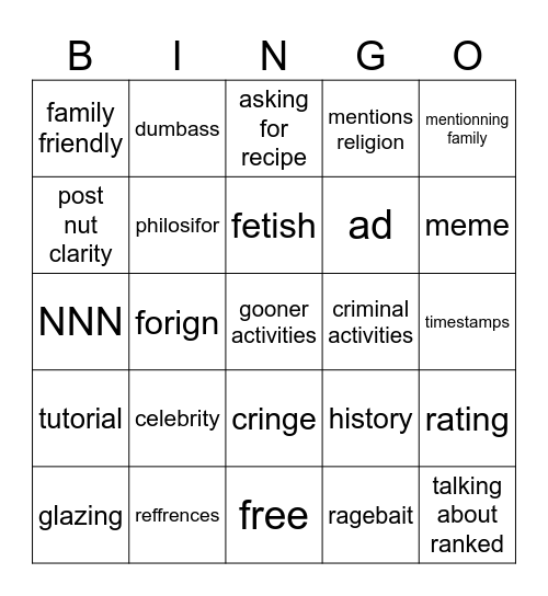 ph bingo Card