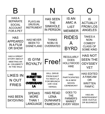FIND SOMEONE WHO Bingo Card