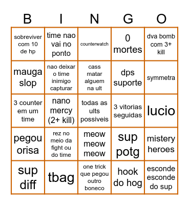 overwatch 2026 Bingo Card