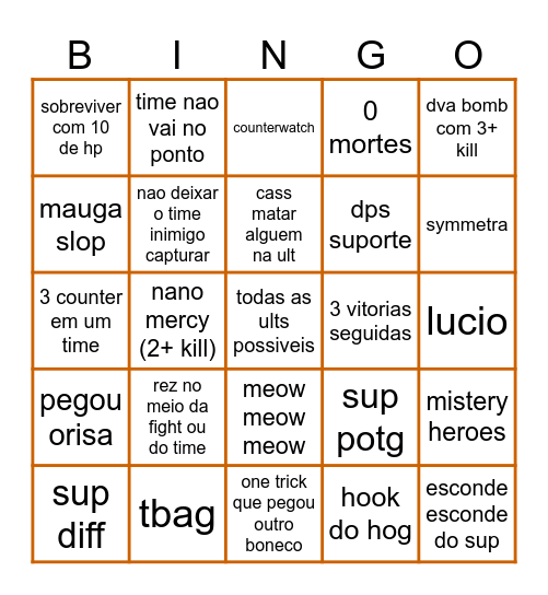 overwatch 2026 Bingo Card