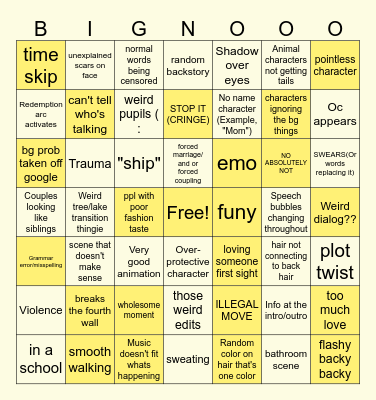 Gacha Club/Gacha Life Bingo Card