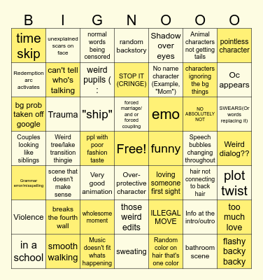 Gacha Club/Gacha Life Bingo Card