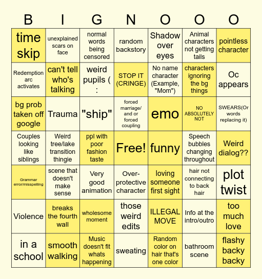 Gacha Club/Gacha Life Bingo Card