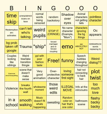 Gacha Club/Gacha Life Bingo Card