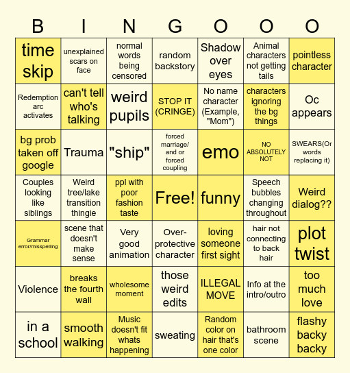Gacha Club/Gacha Life Bingo Card