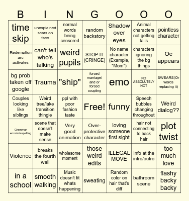 Gacha Club/Gacha Life Bingo Card