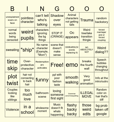 Gacha Club/Gacha Life Bingo Card