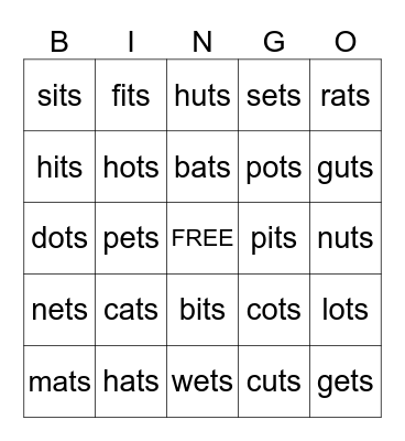 - TS Bingo Card