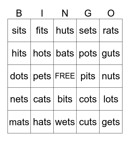- TS Bingo Card