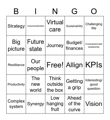 Away Day Bingo Card