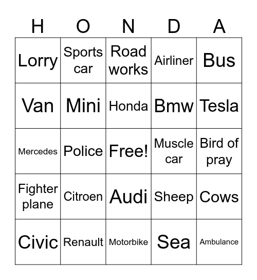 Scarborough bingo card Bingo Card