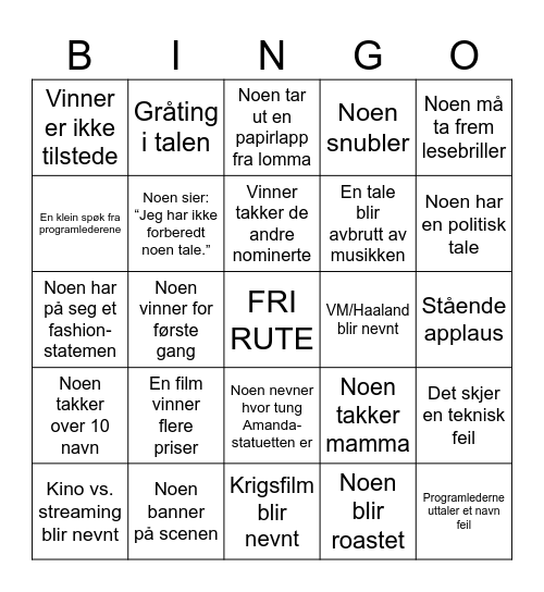 Amanda-bingo Card