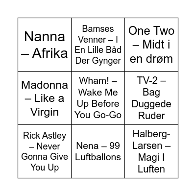 MUSIK BINGO Card