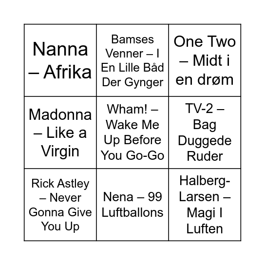 MUSIK BINGO Card