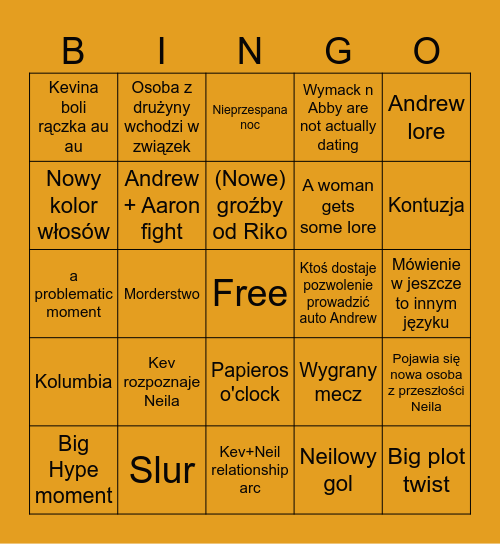 The Raven King Bingo Card