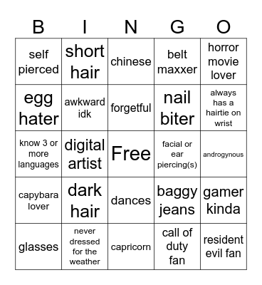 lili bingo Card