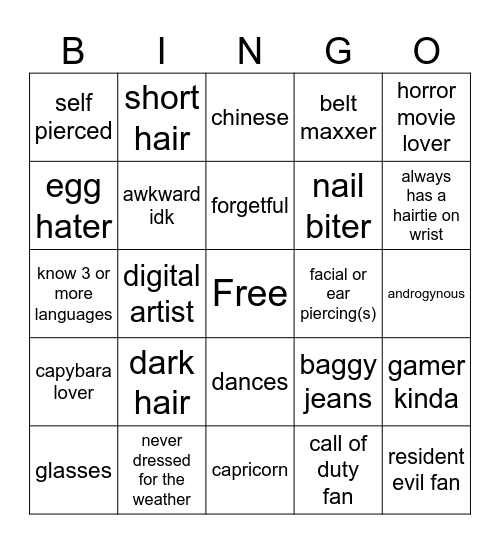 lili bingo Card