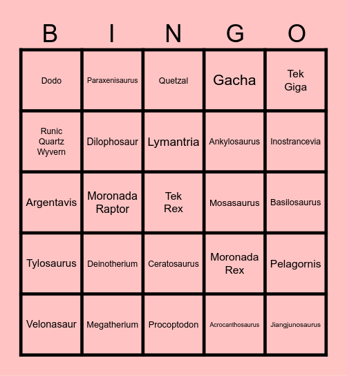 Burning Shiny Bingo Card