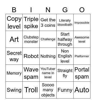 Gd Bingo Card