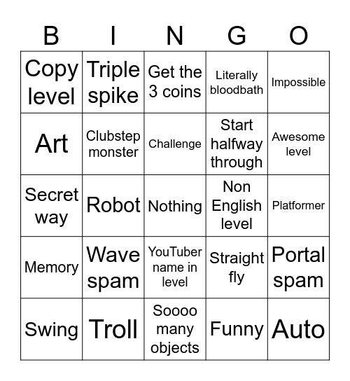 Gd Bingo Card