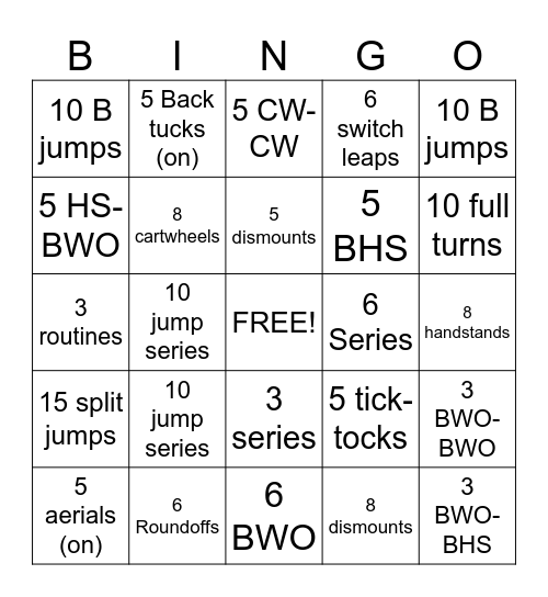 Beam Bingo Card
