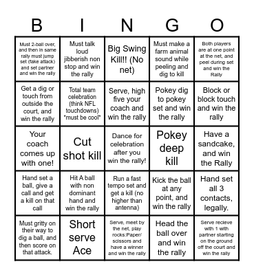BB = Beach BINGO Card