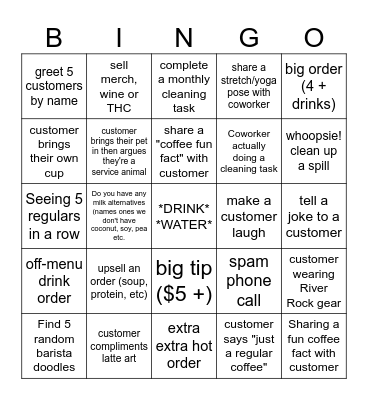 BARISTA BINGO Card