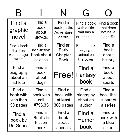 NES Library Bingo Card