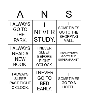 WHEN I'M ON VACATION... Bingo Card