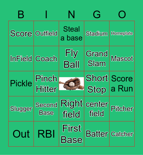 Baseball Bingo Card