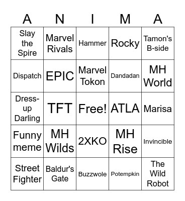 What kinda loot are we looking for? Bingo Card