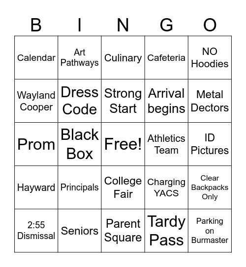 What's YAKING 3 Bingo Card