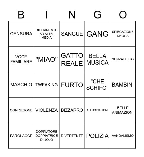 CHAINSMOKER CAT Bingo Card