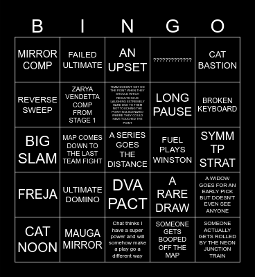 OWCS BINGO Card