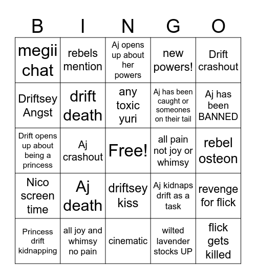Everythings gonna go wrong Bingo Card
