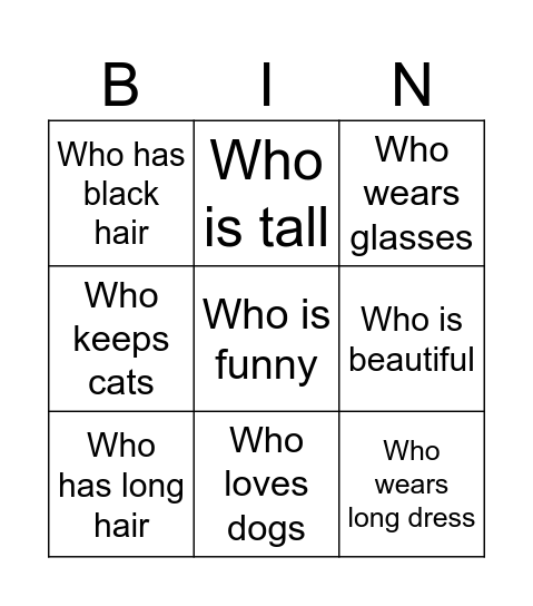 FIND SOMEONE WHO Bingo Card