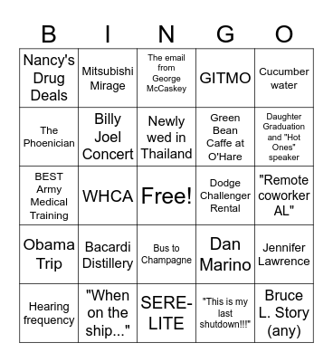 Don's Life Bingo Card