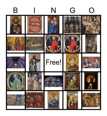 Medieval Art Bingo Card