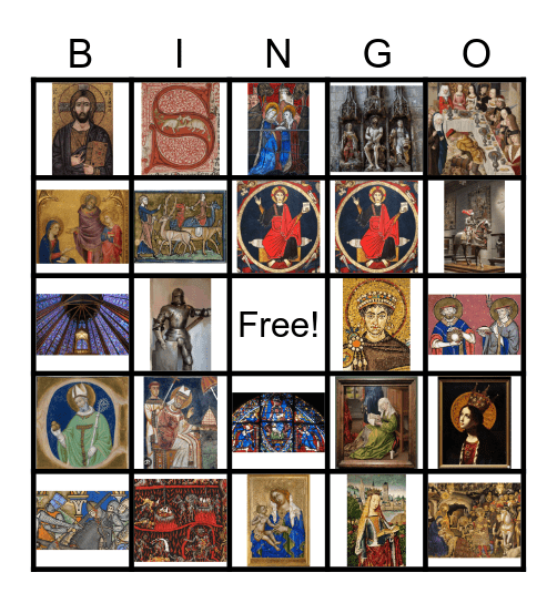 Medieval Art Bingo Card