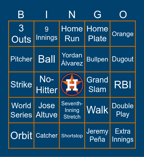 CCTR Astros Bingo! Bingo Card