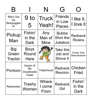 Redneck Hootenanny Bingo Card