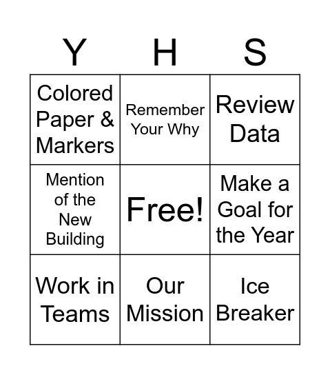 Back to School PD Bingo Card