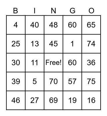 Bingo Card