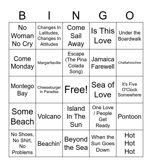 Tropical MB Round 1 Bingo Card
