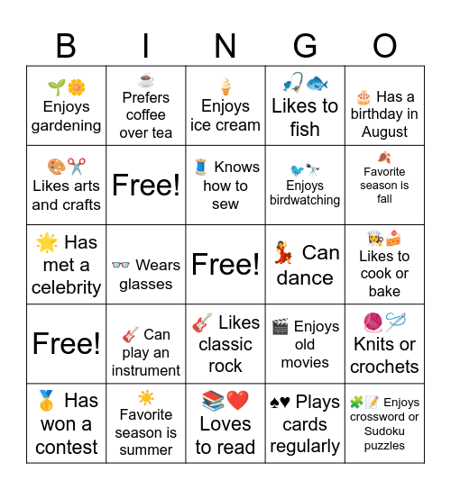 BodyBasics "Get to Know You" Bingo Card
