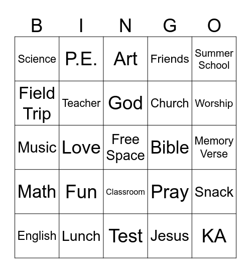 NSSS Bingo Card