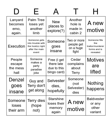 21:00 Party Paradise S2 Bingo Card